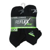 Wholesale - 15pk REFLEX BLACK MEN CUSHION LOW-CUT SOCKS SIZE 10-13, UPC: 194587535311